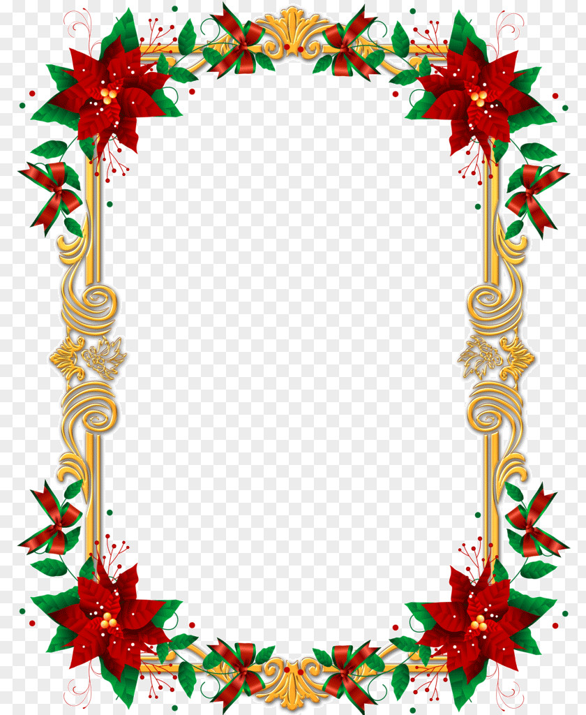 Ornament Plant Christmas Card Frame PNG