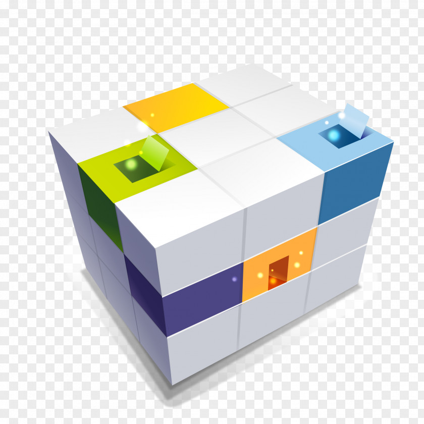 Creative 3D Rubik's Cube Vector Material Three-dimensional Space Euclidean PNG