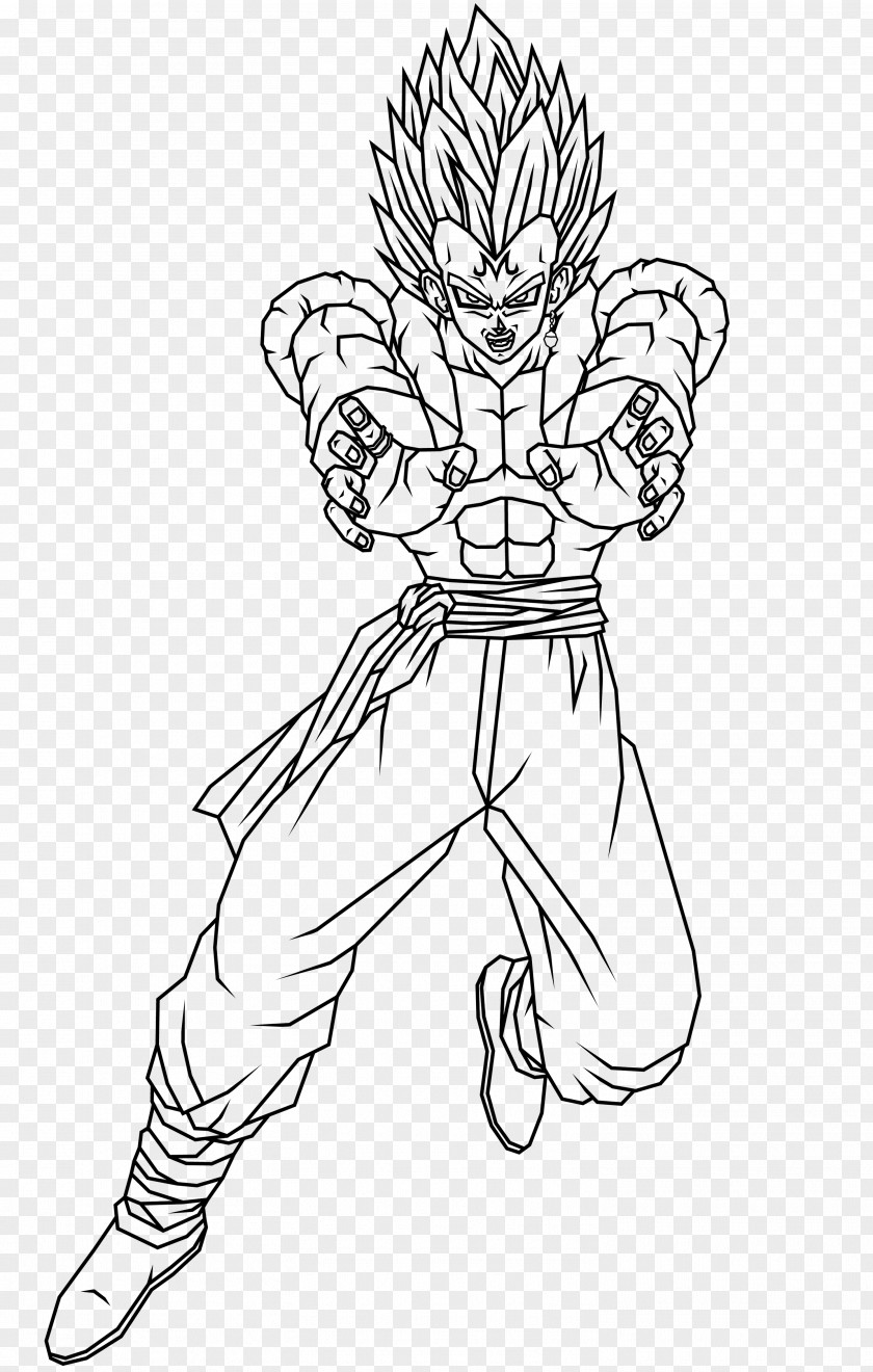 Goku Majin Buu Gogeta Vegeta Line Art PNG