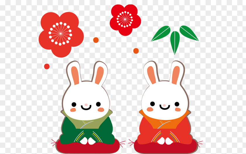 Cartoon Rabbit Japanese New Year Zhu0113ngyuxe8 Greeting Kadomatsu Illustration PNG