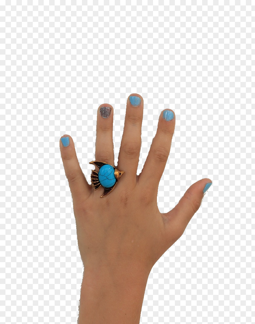 Nail Hand Model Thumb Turquoise PNG