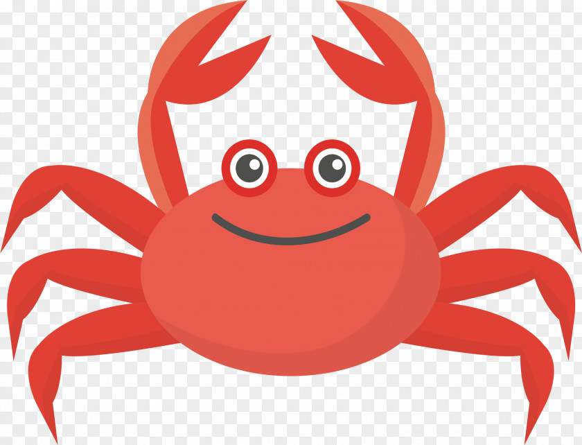 Red Crab Vector Colorful Run Euclidean Illustration PNG