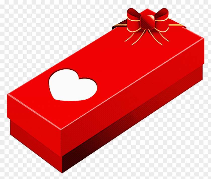 Red Heart Present Ribbon Box PNG