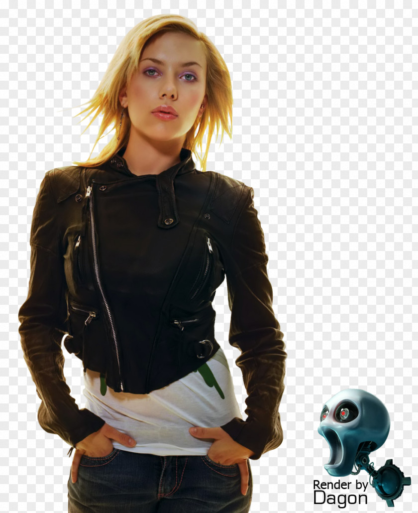 Scarlett Johansson Captain America: The Winter Soldier Black Widow Leather Jacket Movies PNG