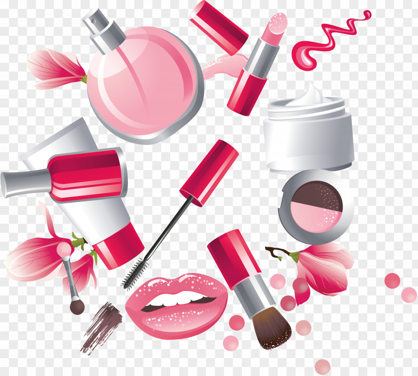 Hand Painted Female Cartoon Cosmetics Lipstick Make-up Artist PNG