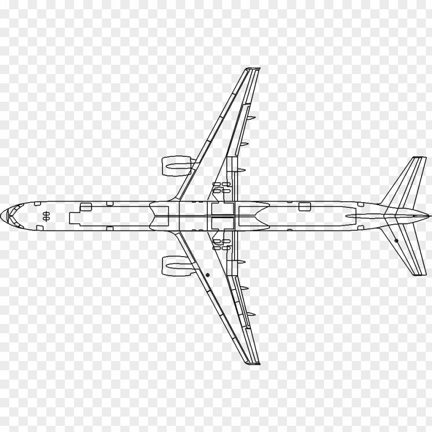 Angle Airliner Boeing 757 Line Art Drawing PNG