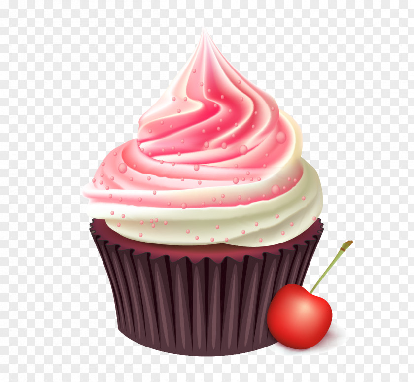 Cherry Cupcakes Cupcake Bakery Muffin Birthday Cake Cream PNG