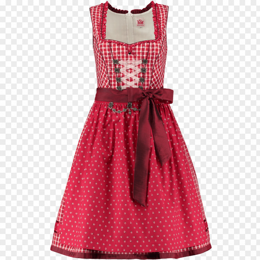 Dress Polka Dot Cocktail Pink M PNG