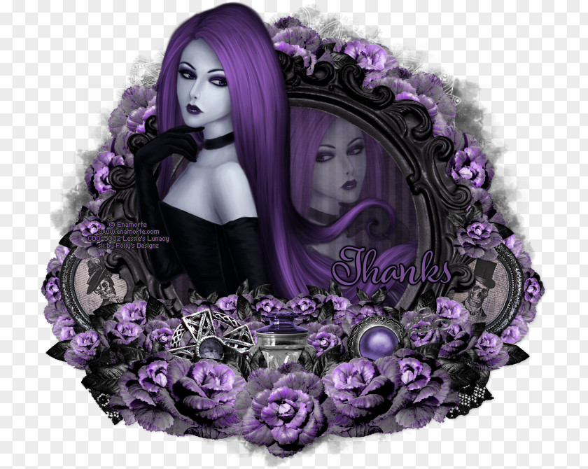 Purple Dream Black Hair PNG
