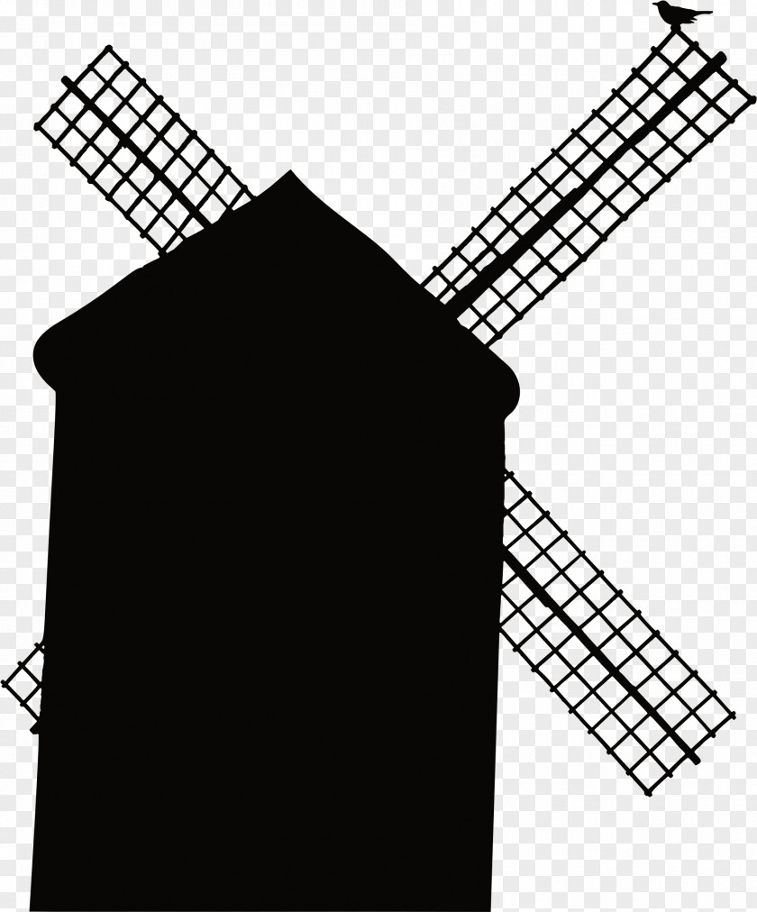 Windmill Silhouette Clip Art PNG