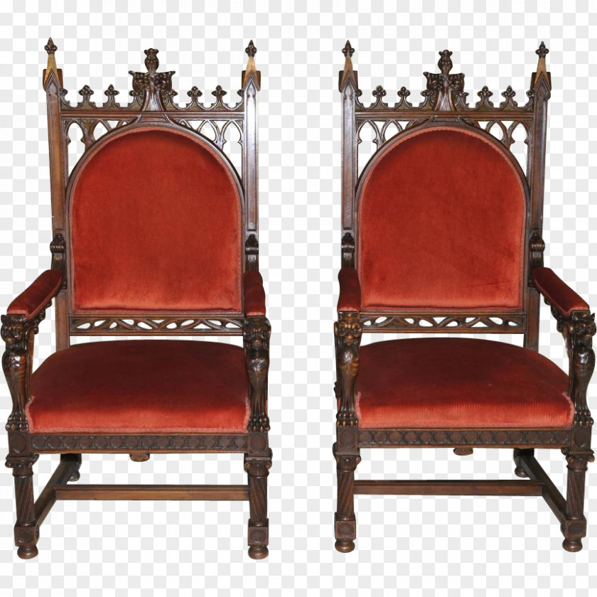 Antique 19th Century Club Chair Furniture PNG