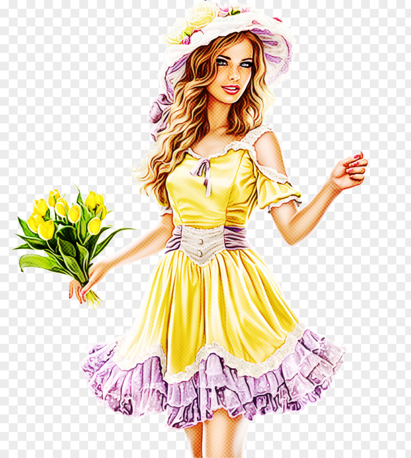 Clothing Day Dress Yellow Costume Pink PNG