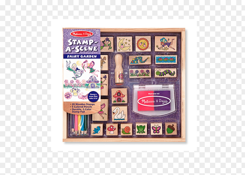 Fairy Scene Rubber Stamp Melissa & Doug Toy Postage Stamps Amazon.com PNG