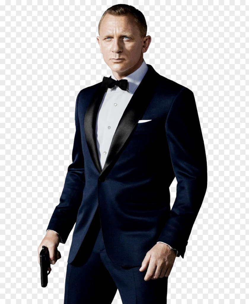 James Bond Pic Suit Tuxedo Bow Tie Necktie Lapel PNG