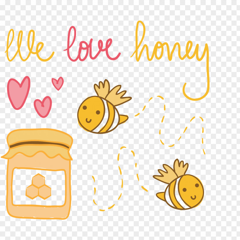 Cute Bee Background Honey Cartoon PNG