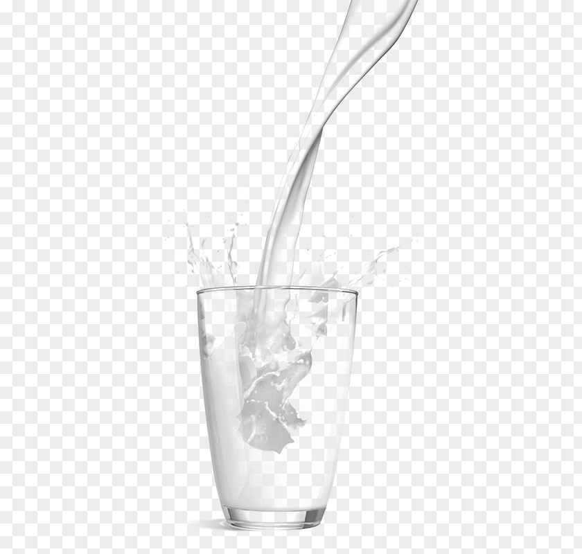 Milk Old Fashioned Highball Glass Drink Black And White PNG