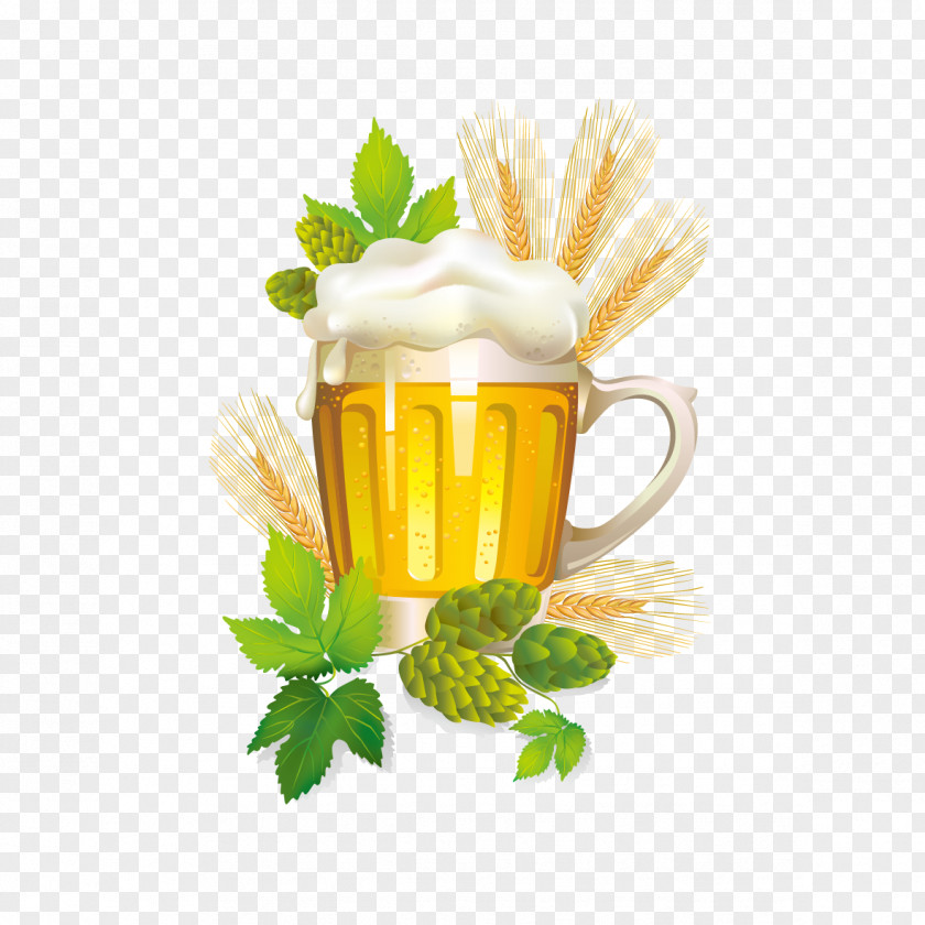 Vector Beer And Food Wheat Glassware PNG