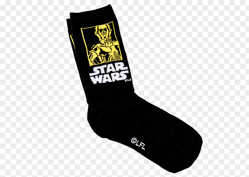 C-3PO SOCK'M Star Wars Black M Font PNG