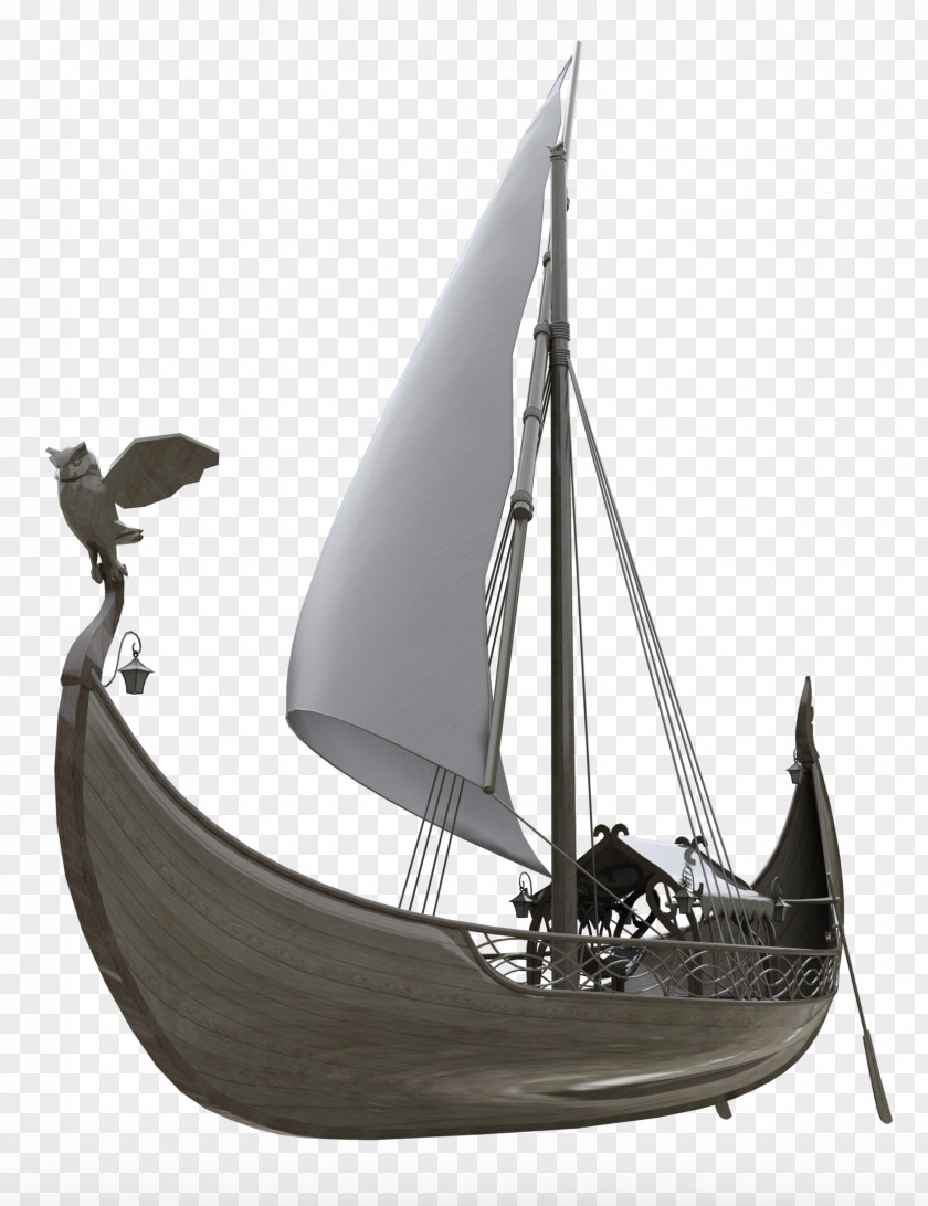 Half Moon Ship Sail Viking Ships Sloop DeviantArt Cat-ketch PNG
