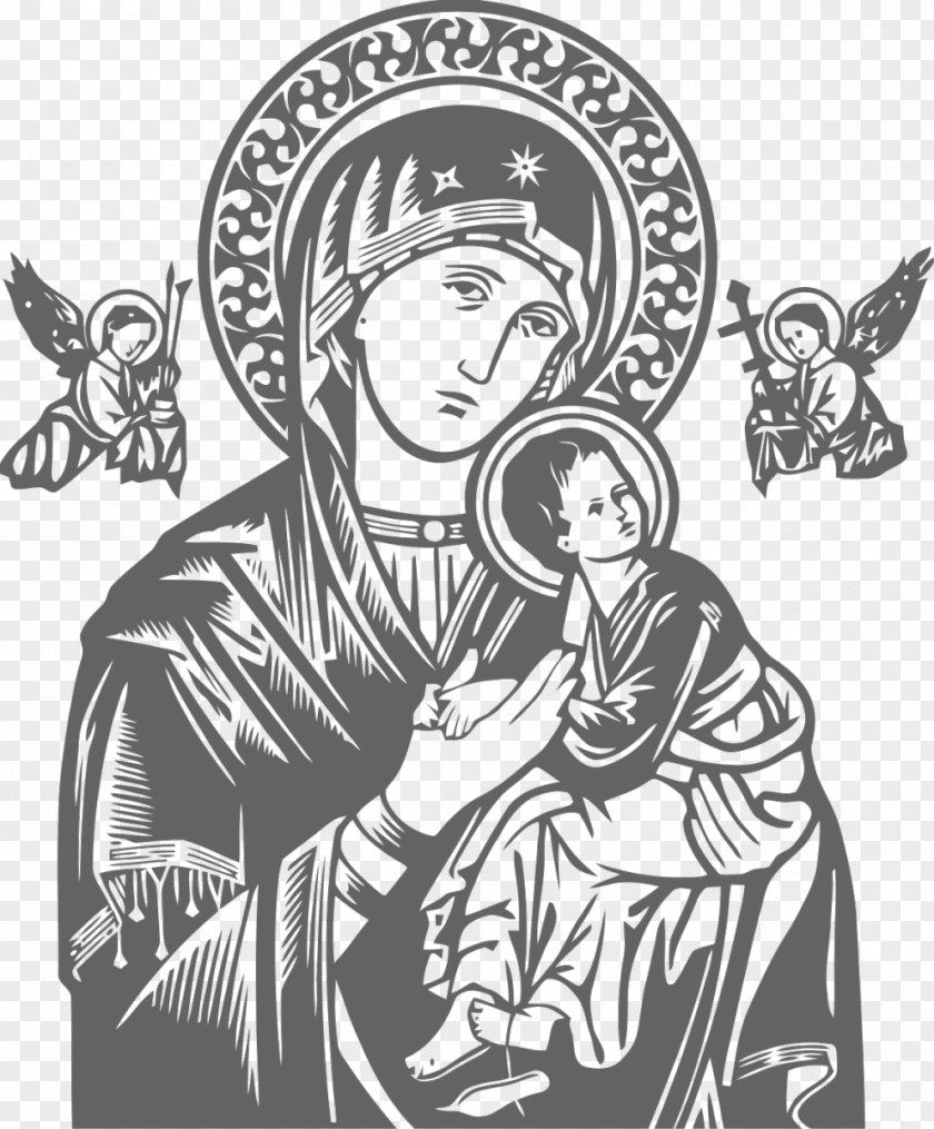 Our Lady Of Victories Feast Perpetual Help Vector Graphics Clip Art Fátima Black And White PNG