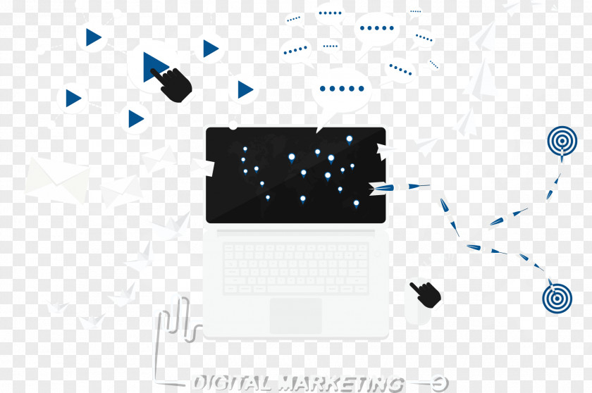 Vector Laptop With Paper Airplane PNG