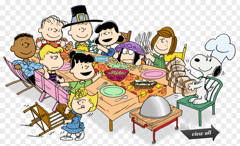 Dine Together Snoopy Charlie Brown Thanksgiving Peanuts PNG