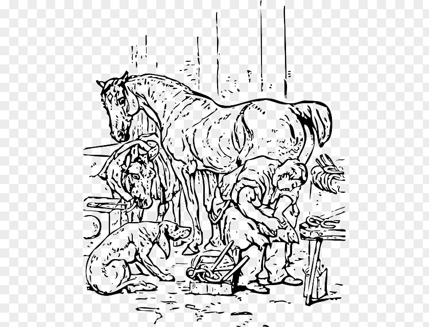 Family Affection Clydesdale Horse Shire Mustang Draft Coloring Book PNG