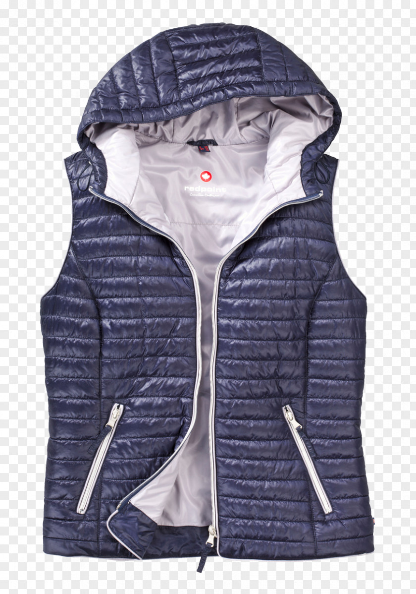 Ladies Quilted Jacket With Hood Light Waistcoat Pocket Overcoat PNG