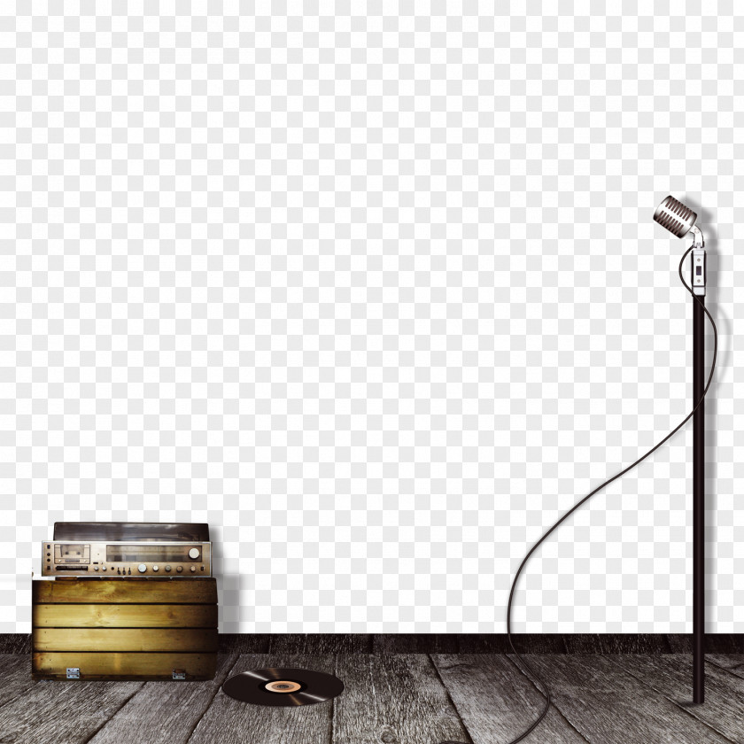 Retro Microphone Wall Floor Web Banner PNG
