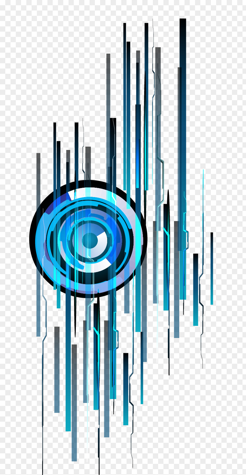 SCIENCE AND TECHNOLOGY Blue Circle Vector Border Graphic Design PNG