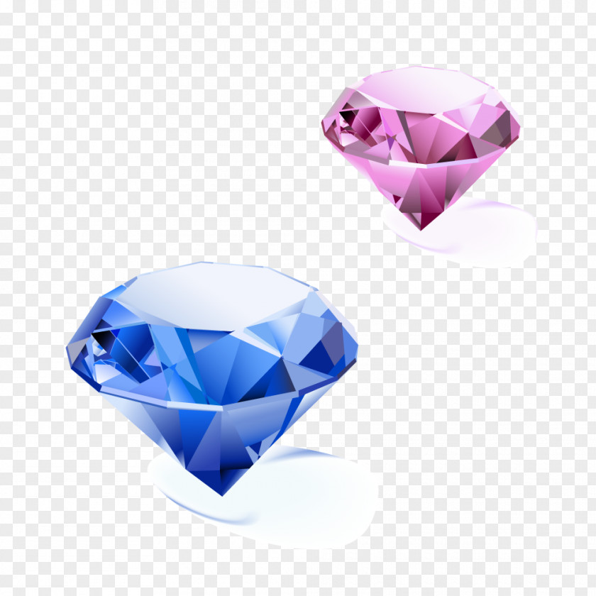 Shining Blue Purple Triangle Diamond Gemstone Illustration PNG