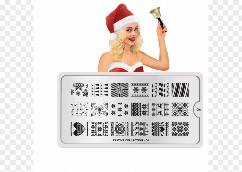 Christmas MoYou London Nail Art Rubber Stamp PNG
