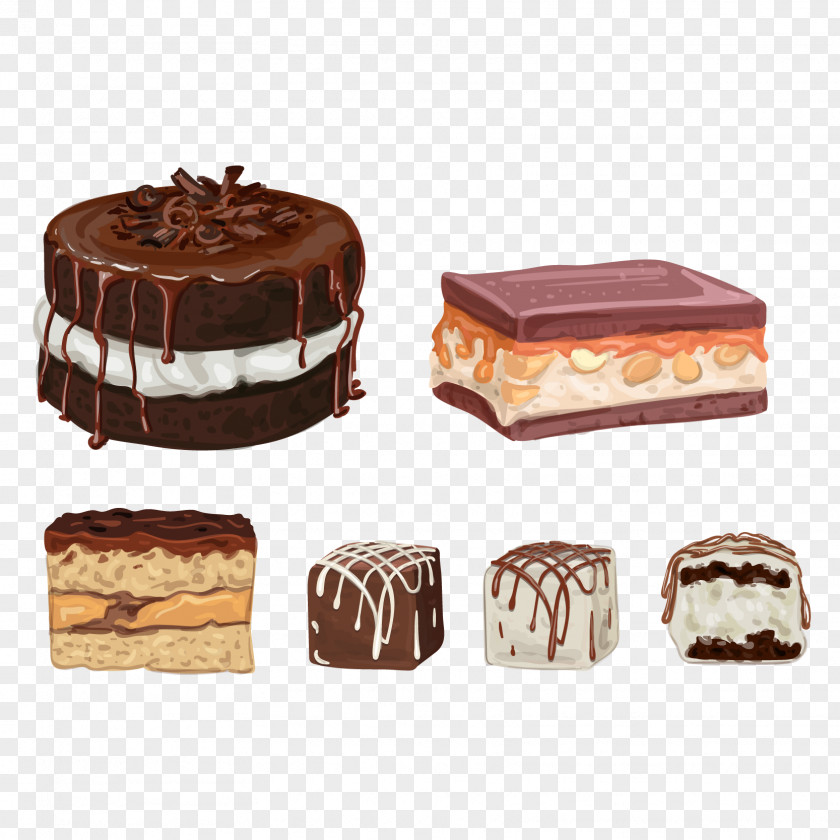 Vector Sandwich Cake Chocolate Truffle Brownie Cupcake Birthday PNG