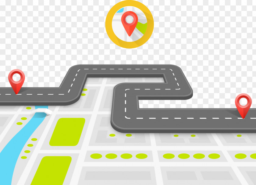 3D Map Vector Road Surface Infographic PNG