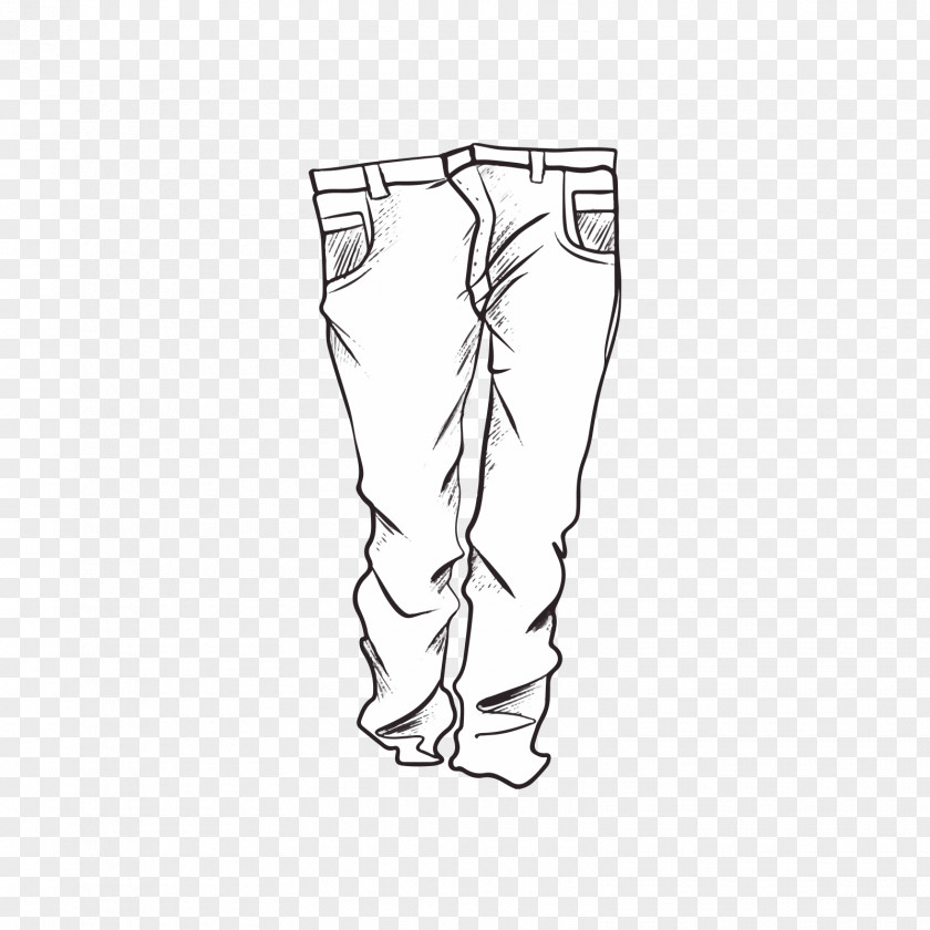 Autumn Trousers In Black And White Drawing Computer File PNG