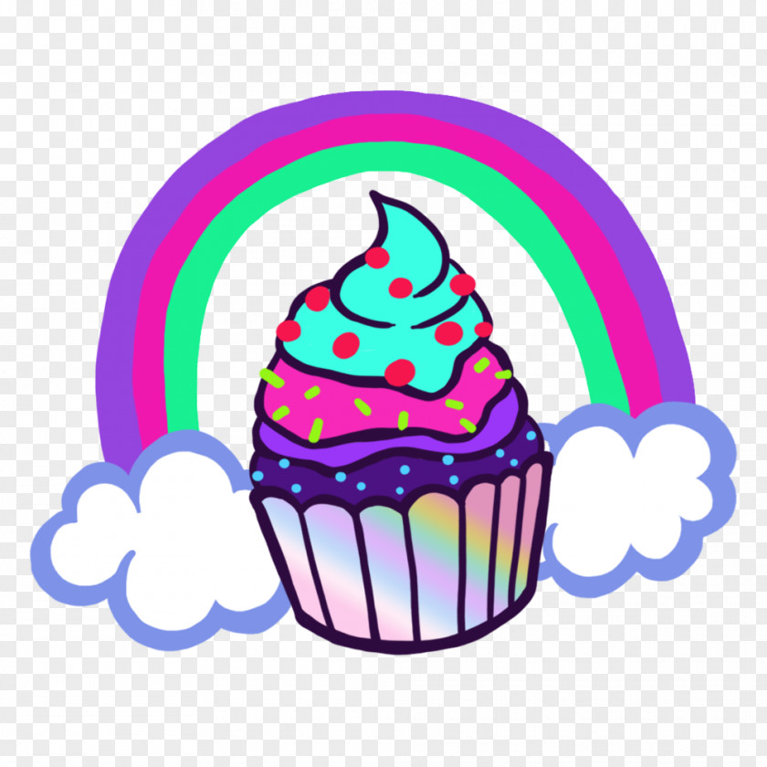 Cartoon Rainbow Cupcakes Clip Art Illustration Product Cake Baking PNG