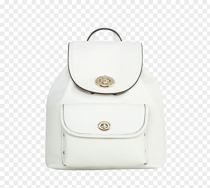 COACH Chalk White Shoulder Bag Handbag Leather PNG