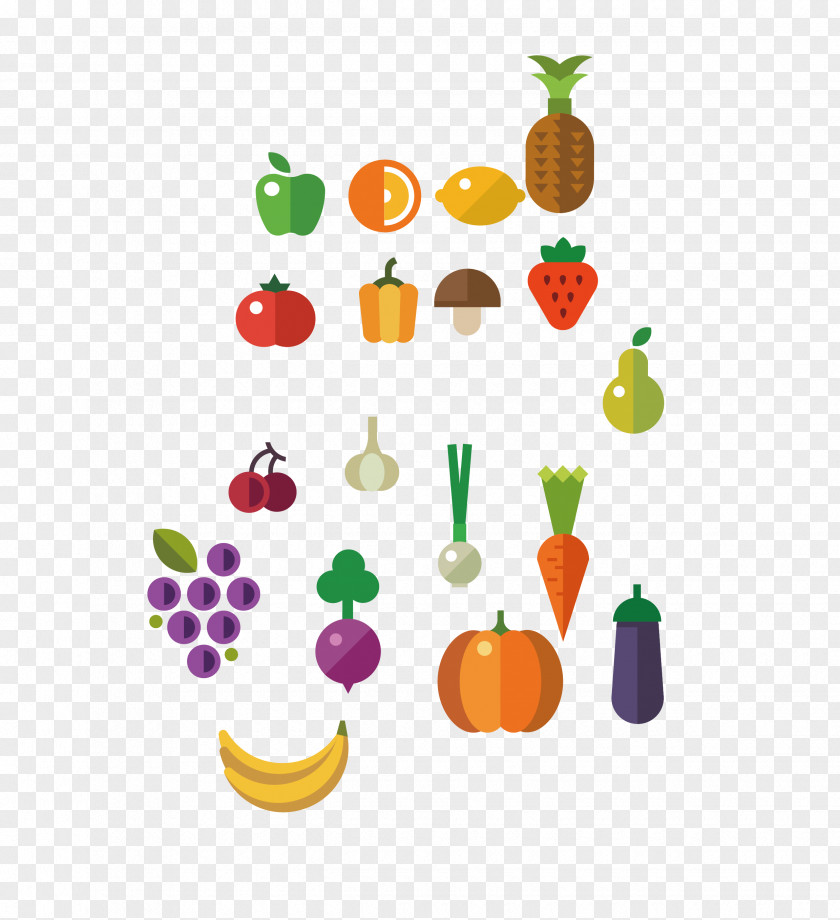 Large Collection Of Fruits And Vegetables Vector Material Fruit Vegetable PNG