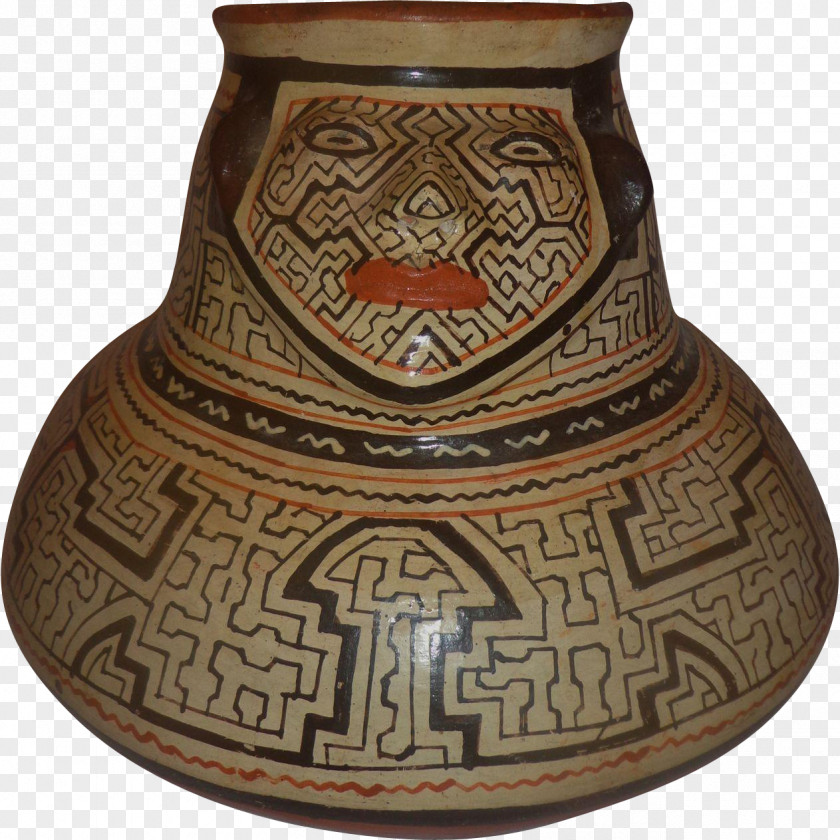 Pottery Shipibo-Conibo People Ceramic Porcelain Vase PNG