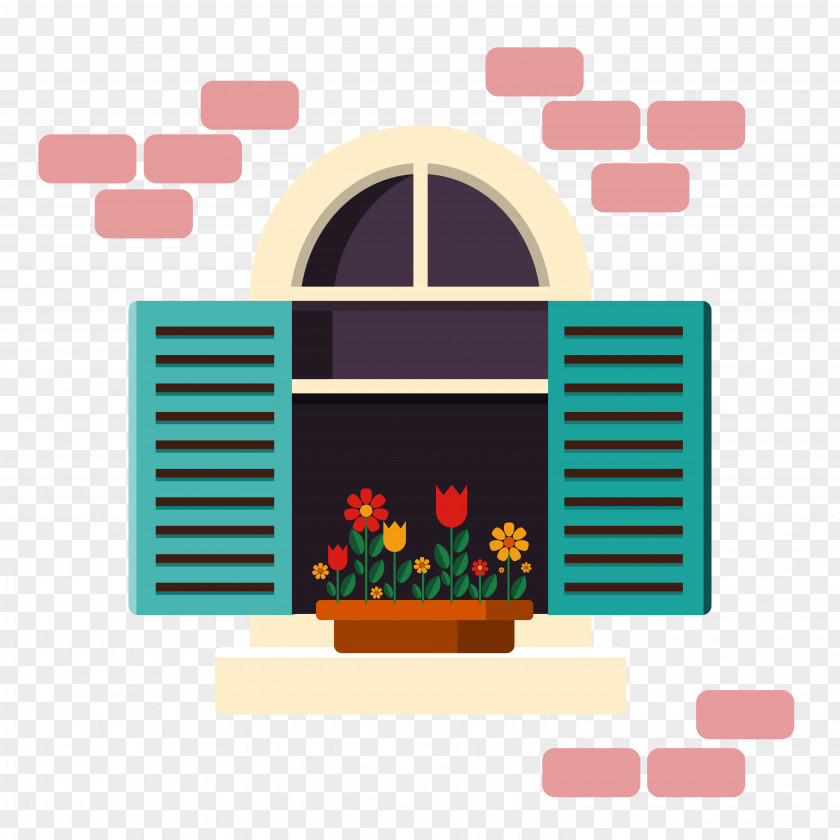 Vector Small Fresh Window Illustration Shutter House Royalty-free PNG