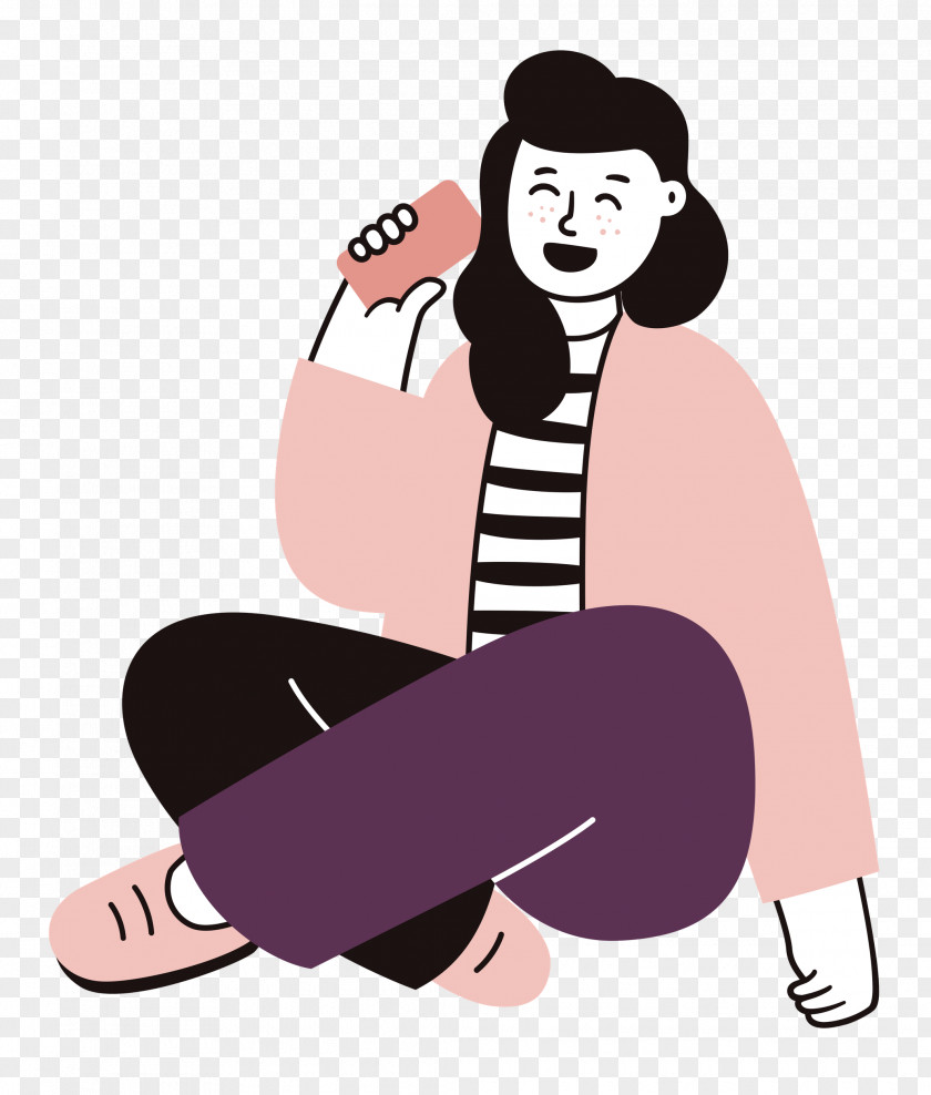 Sitting On Floor Sitting Woman PNG