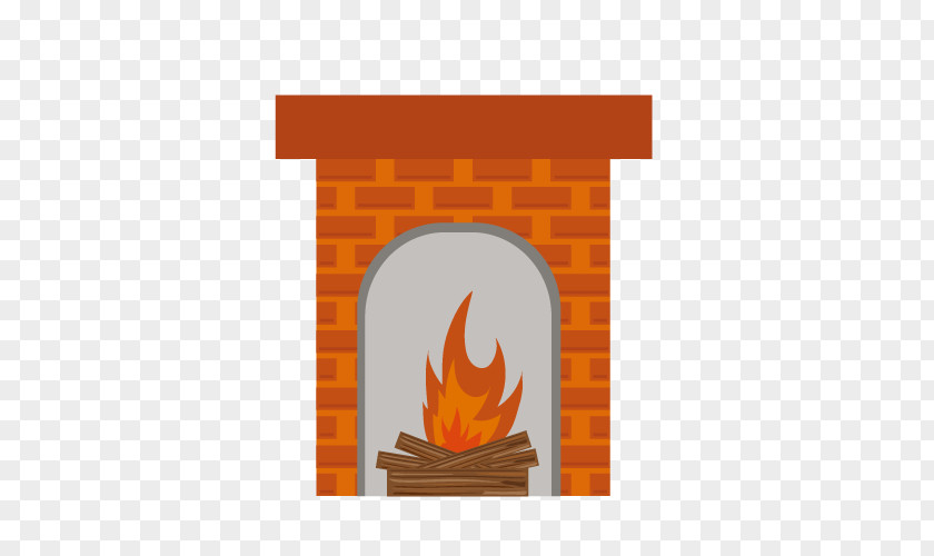 Vector Cartoon Fireplace Illustration PNG