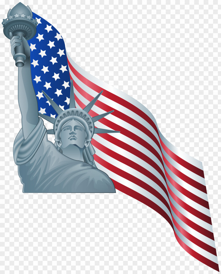American Flag And Statue Of Liberty Clip Art PNG