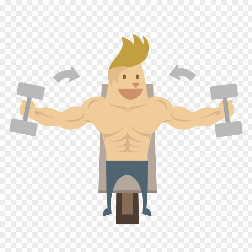 Cartoon Fitness Man Illustration PNG