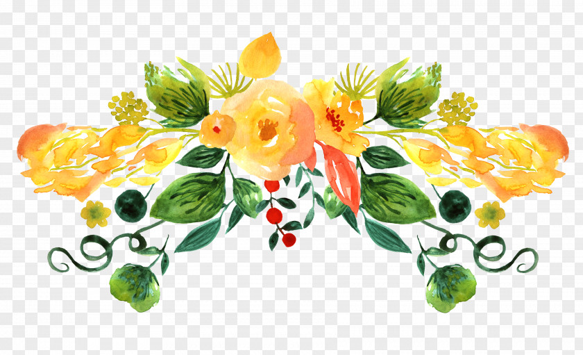Hand Painted Watercolor Flower Decoration Pattern Floral Design Dibujo: Flores Painting Drawing PNG