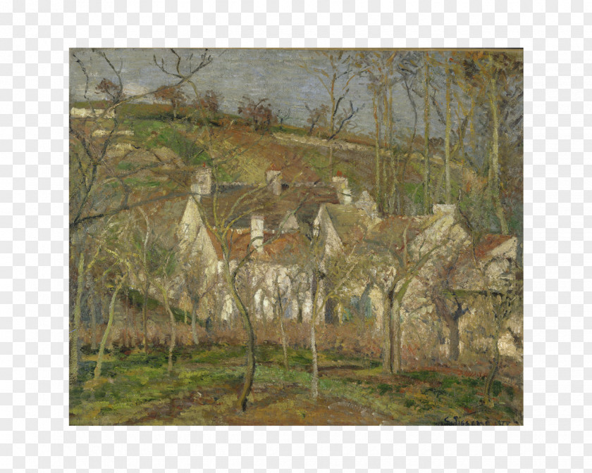 Painting The Red Roofs, Côte Saint-Denis At Pontoise, Winter Effect Corner Of A Village, Musée D'Orsay Hermitage Pontoise PNG