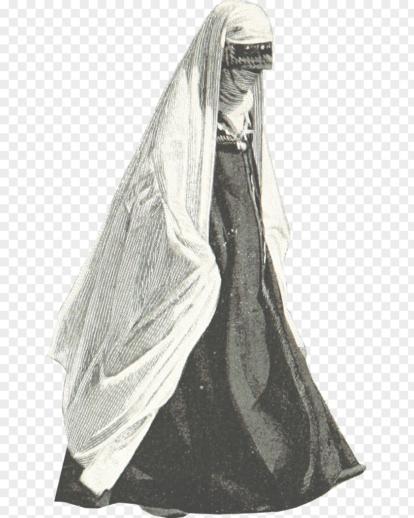 Arab Woman Costume Design Gown White PNG