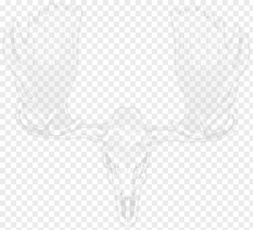 Design White Antler Line Art PNG