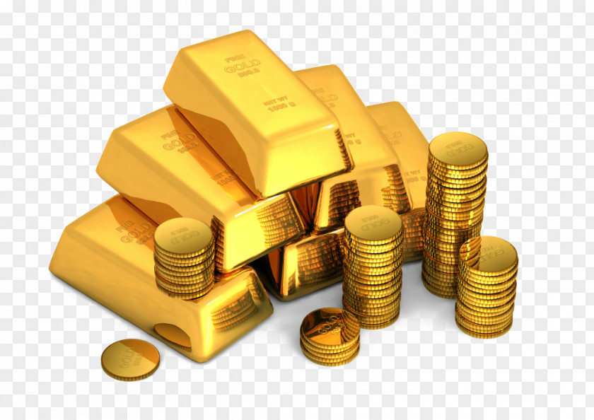 Gold Coins Element Bar Coin Bullion PNG