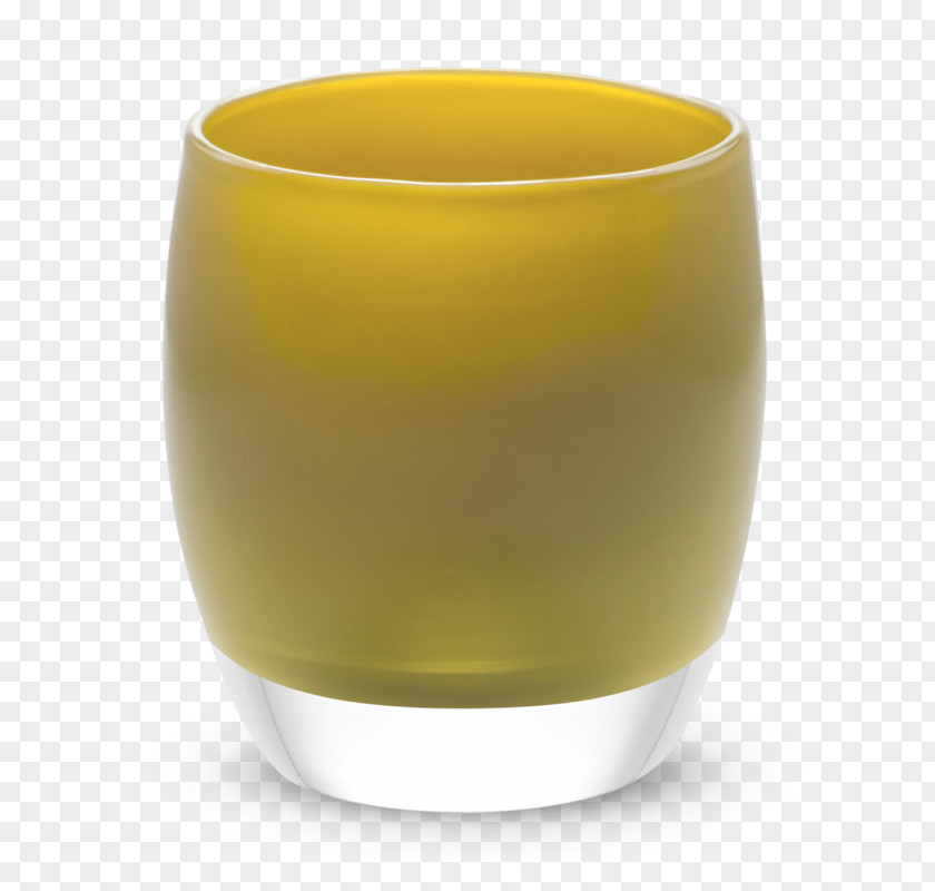 Tealight Candle Highball Glass Yellow Color Old Fashioned PNG